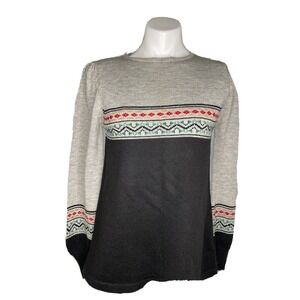 Vintage Fair Isle Sweater Large Nordic Grandpa Knit Cozy Winter‎